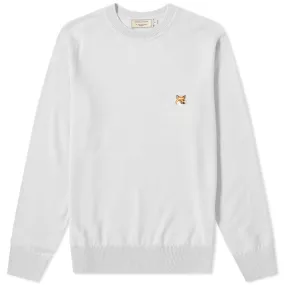 Maison Kitsuné Fox Head Patch Crew KnitLight Grey