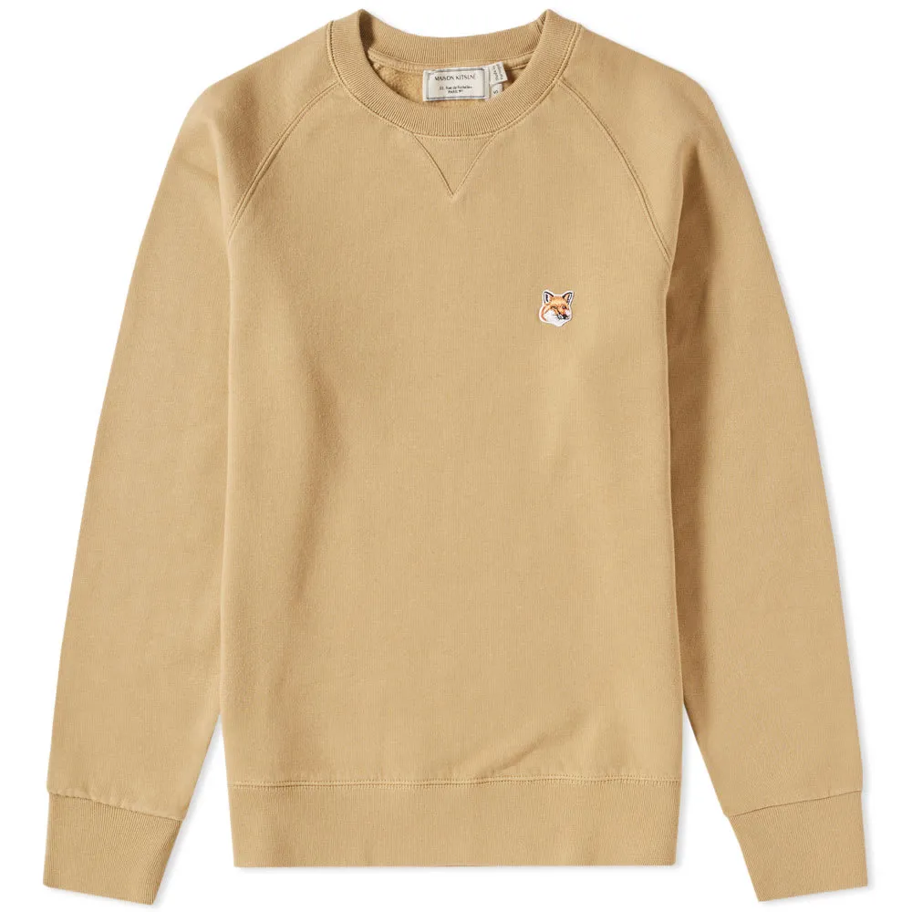 Maison Kitsuné Fox Head Patch Crew SweatCamel