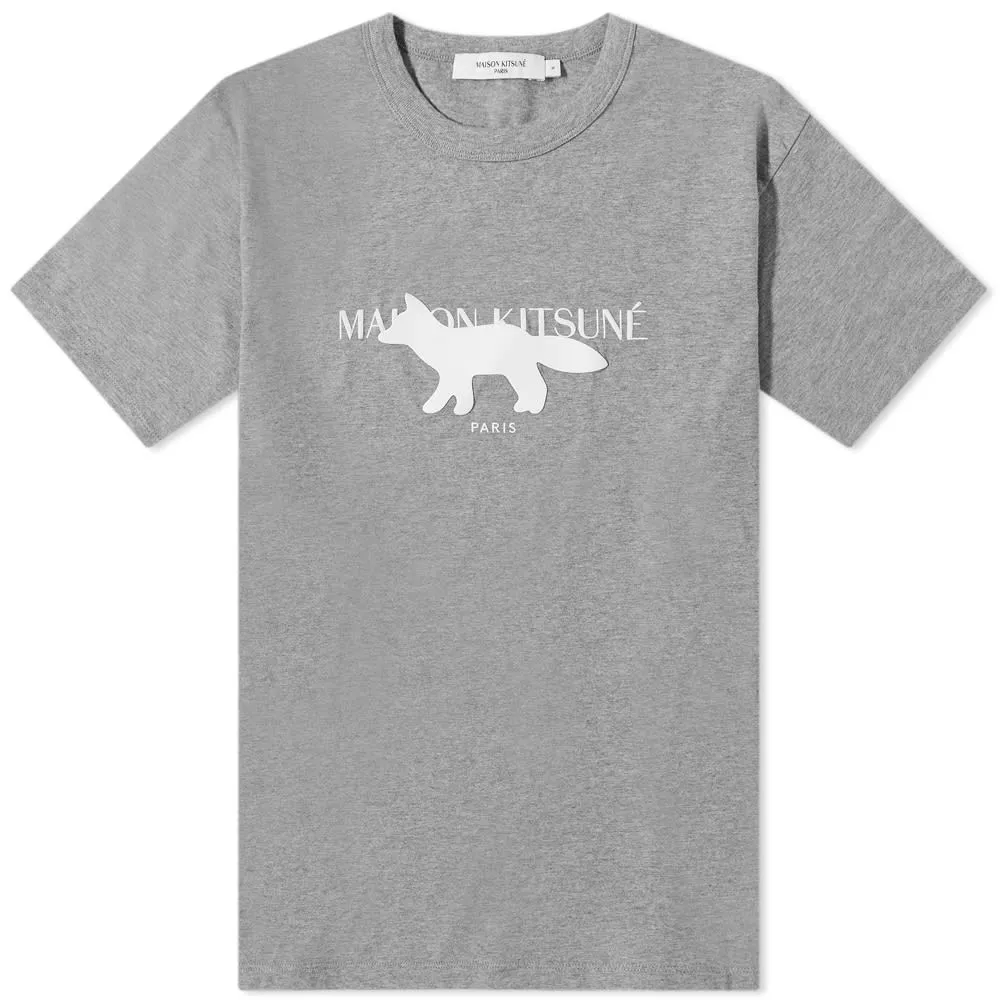 Maison Kitsuné Fox Stamp Logo T-ShirtGrey Melange