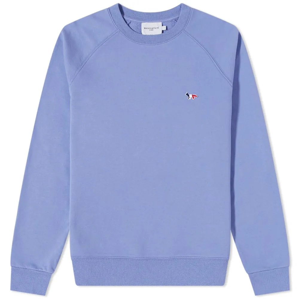 Maison Kitsuné Tricolor Fox Patch Clean Crew SweatProvencal Blue