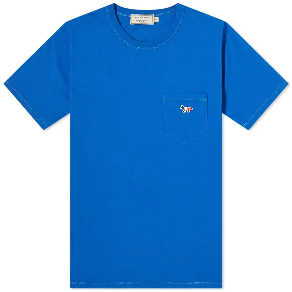 Maison Kitsuné Tricolor Fox Patch Pocket T-ShirtDark Blue