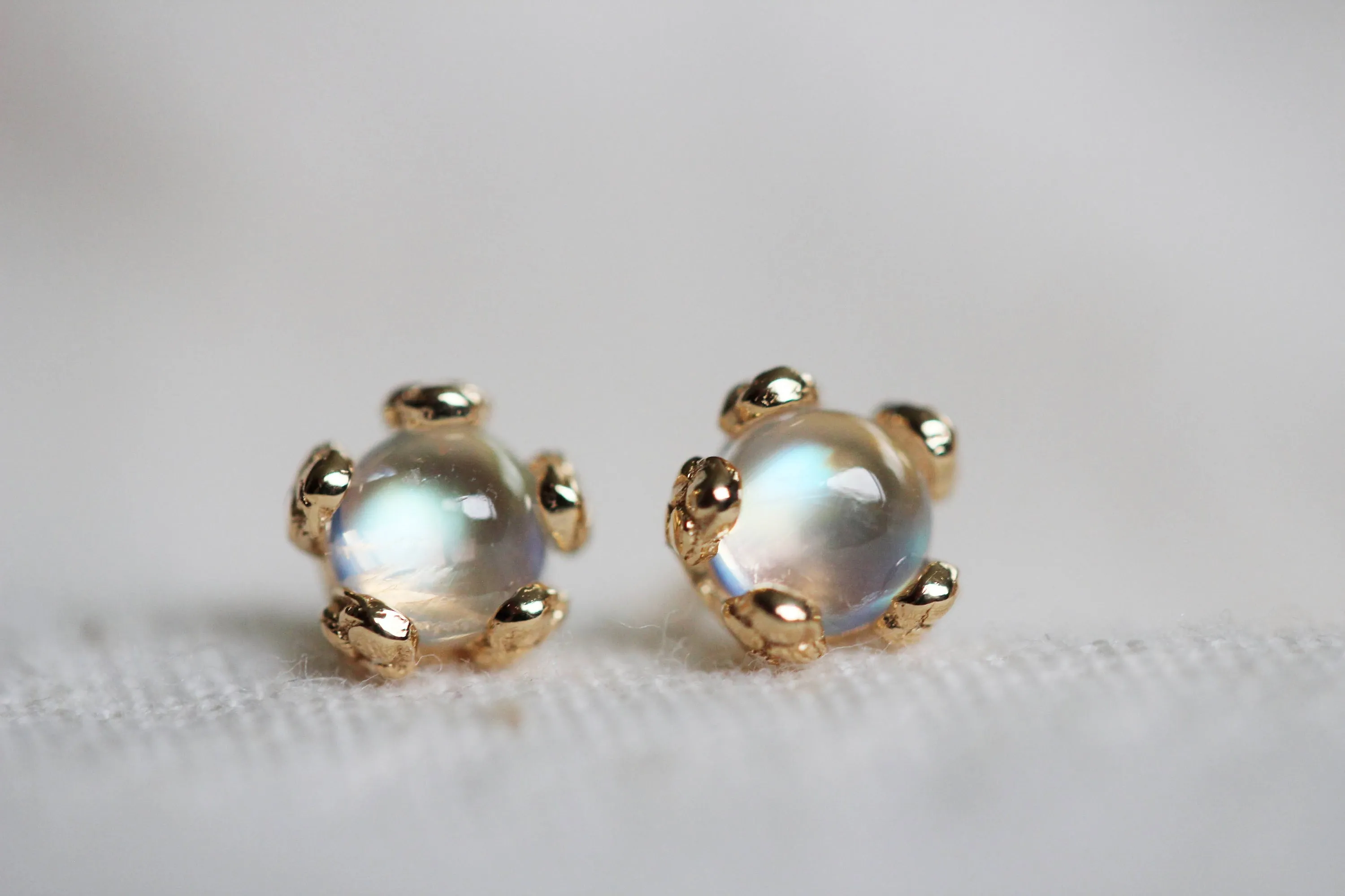 Moonstone Tiny Flower Studs