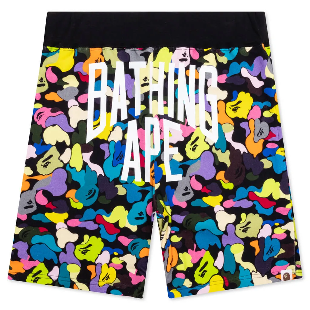 Multi Camo NYC Logo Sweat Shorts - Black