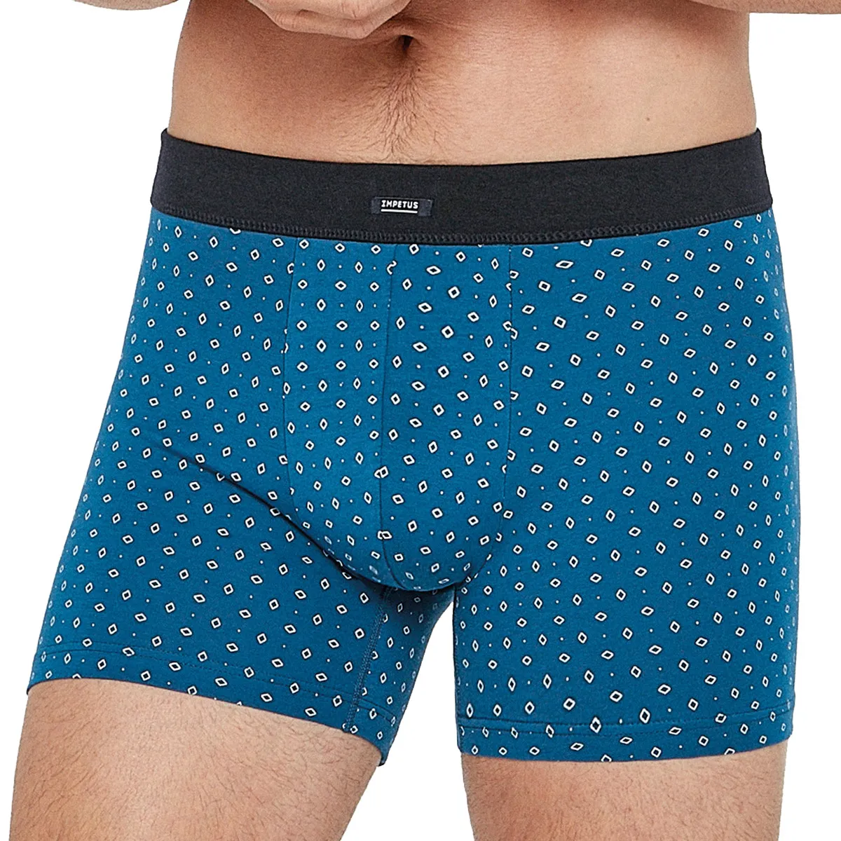 Pack de 2 boxers coton Oeko-tex uni imprimé homme ceinture tubulaire Besar Impetus