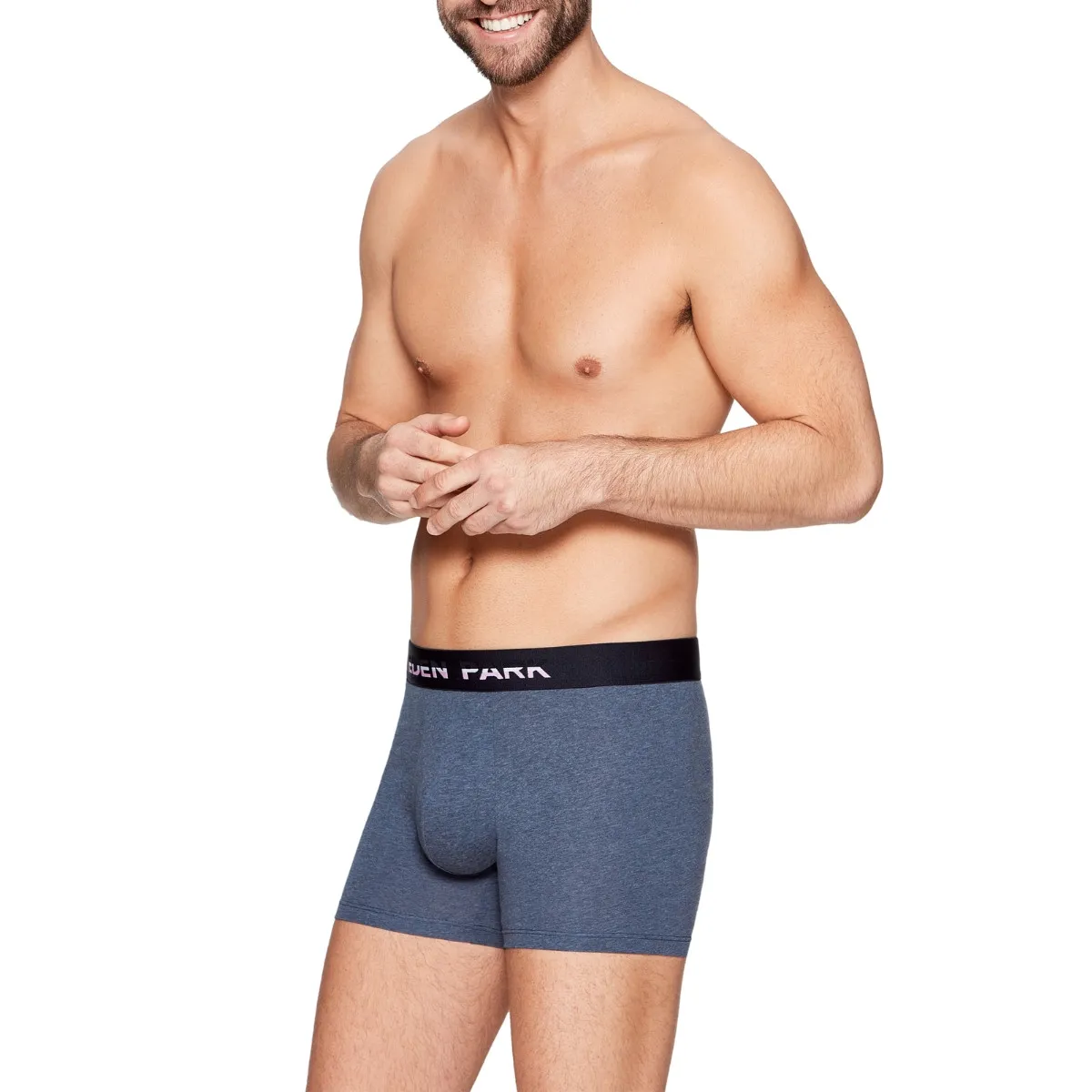 Pack de 2 boxers homme bleu avec ceinture imprimée par Eden Park