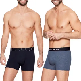 Pack de 2 boxers homme bleu avec ceinture imprimée par Eden Park