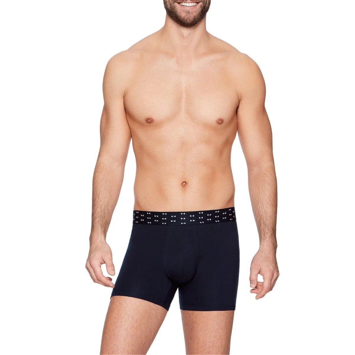 Pack de 2 boxers homme bleu avec ceinture imprimée par Eden Park