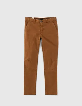 Pantalon chino dark brown avec ganses ceinture garçon