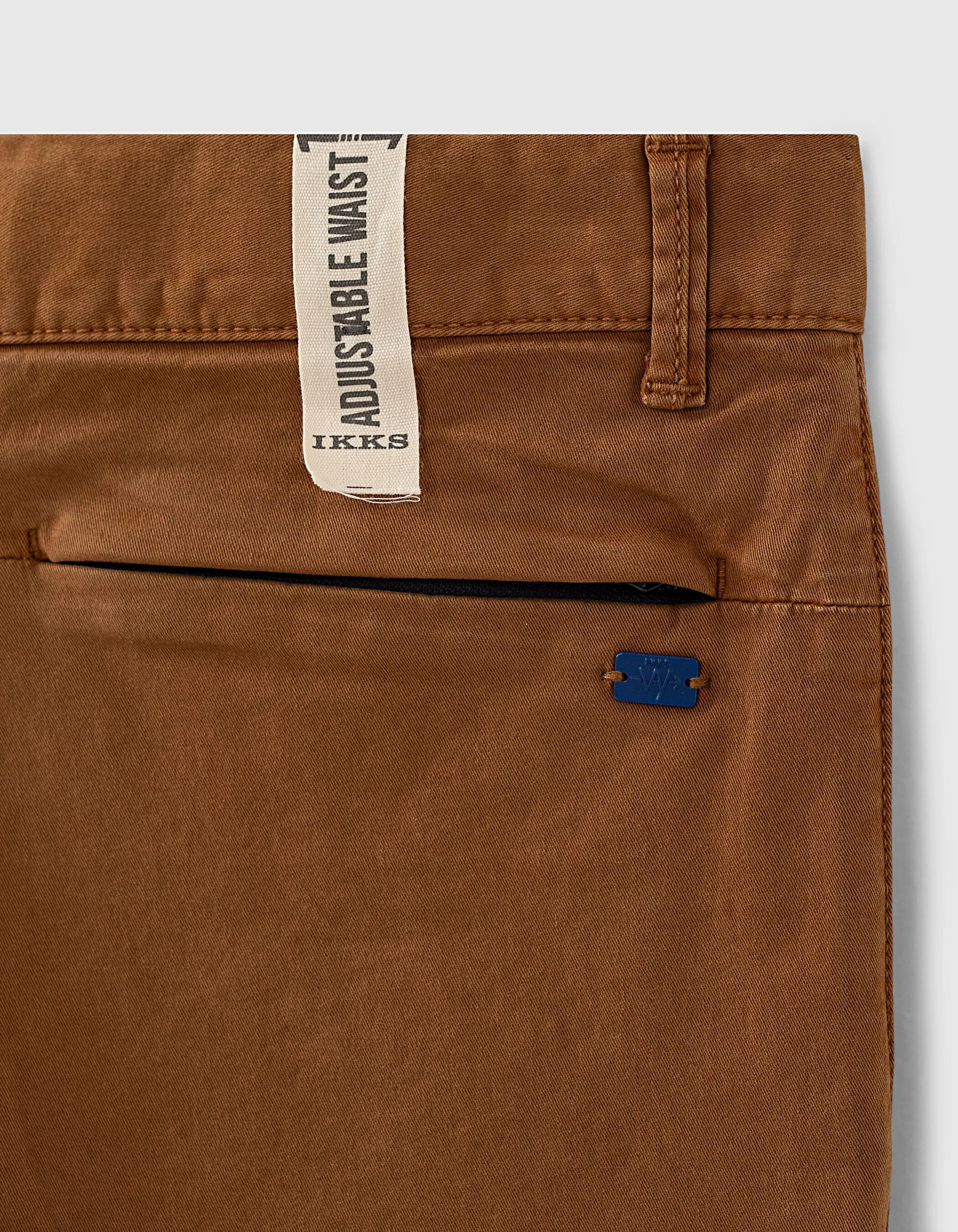 Pantalon chino dark brown avec ganses ceinture garçon