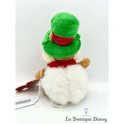 Peluche Tic Boule de Noël Disneyland Paris 2013 Disney Tic et Tac Neige chapeau vert 20 cm