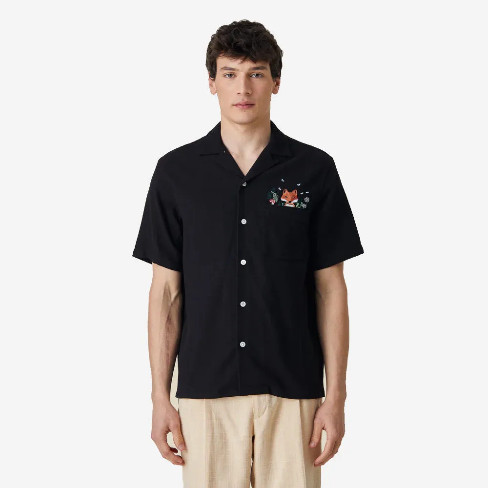 Pique Fox S/S Vacation Shirt - Black