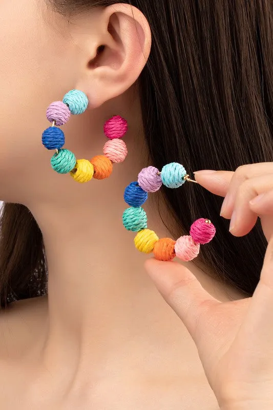 Raffia Rainbow Earring