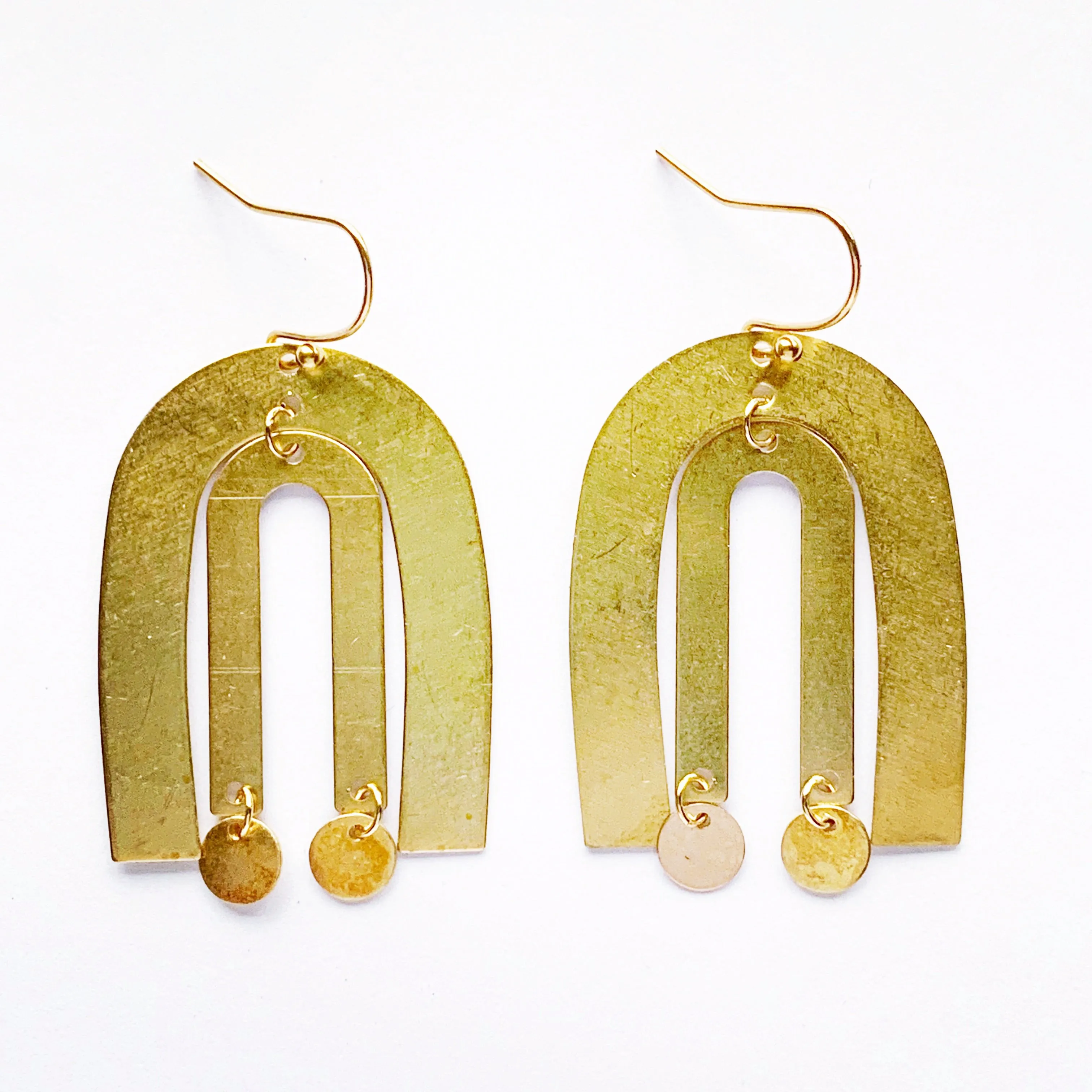 Rainbow Brass Earrings