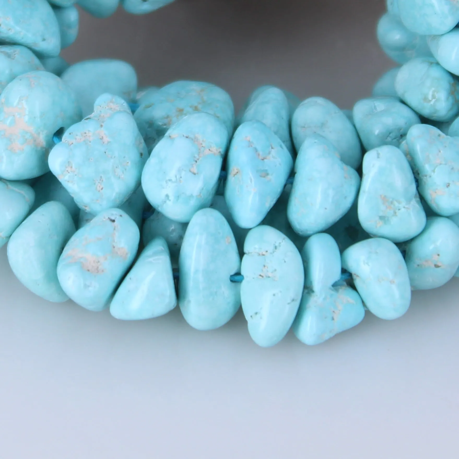 RARE WHITE CREEK Turquoise Beads 6-15mm 16