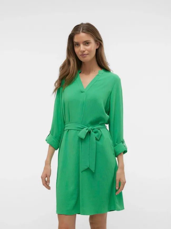 Robe courte à ceinture gavina vert femme - Vero Moda | wimod