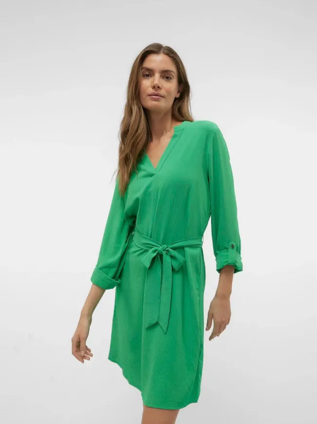 Robe courte à ceinture gavina vert femme - Vero Moda | wimod