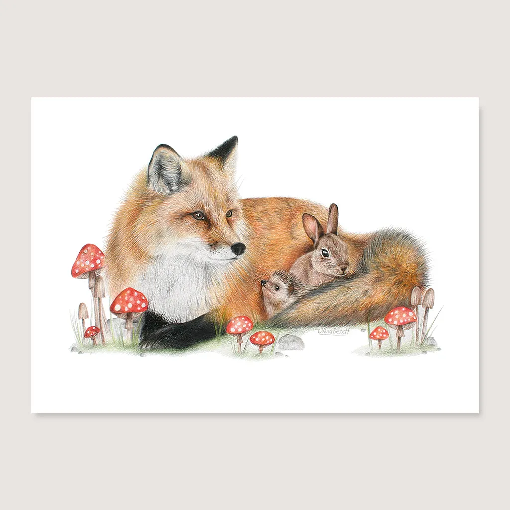 SALE - Fox & Friends print A4