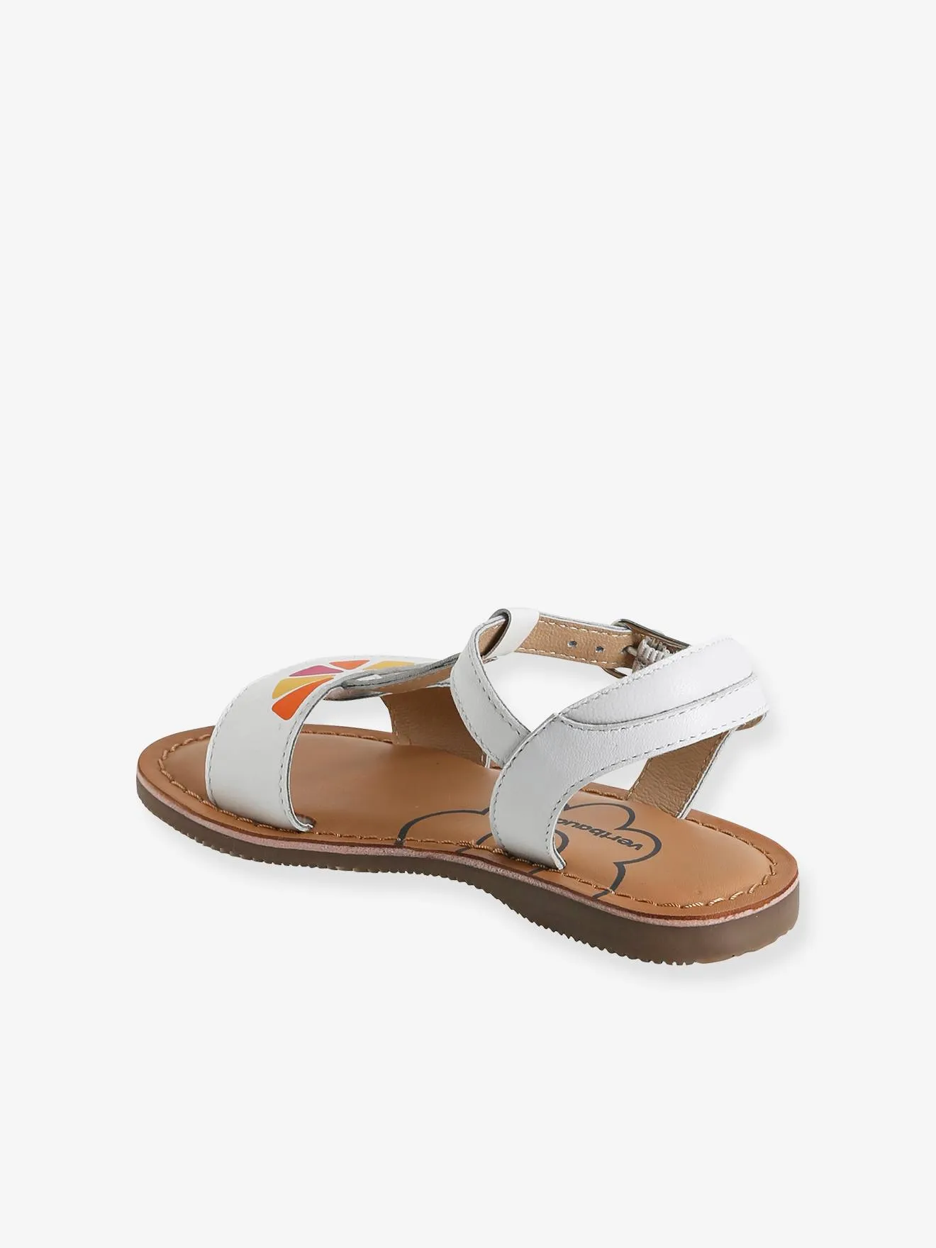 Sandales cuir fille collection maternelle blanc - Vertbaudet