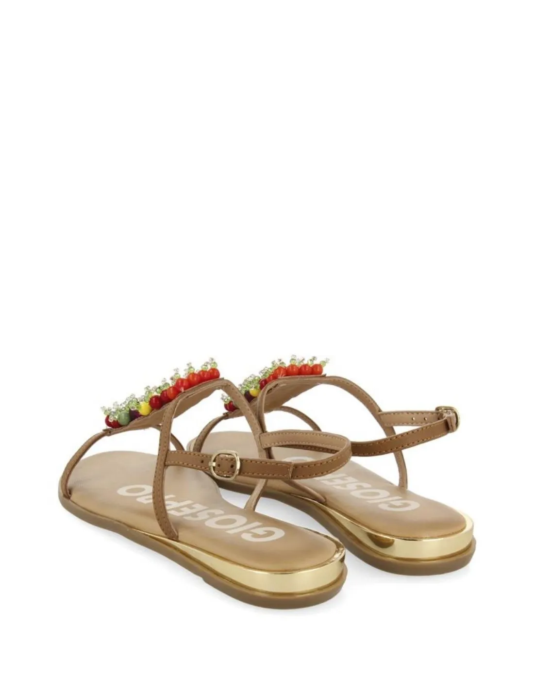 Sandales Plates en cuir Gioseppo Ref 56844 Tan