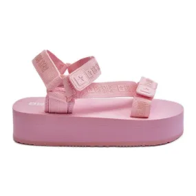 Sandales pour femmes sur la plateforme Big Star NN274A529 Rose