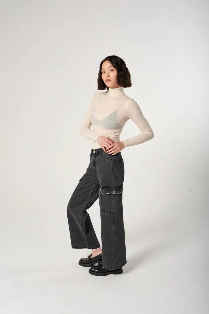 Seventy + Mochi Frankie Jean - Charcoal: 26 inch waist