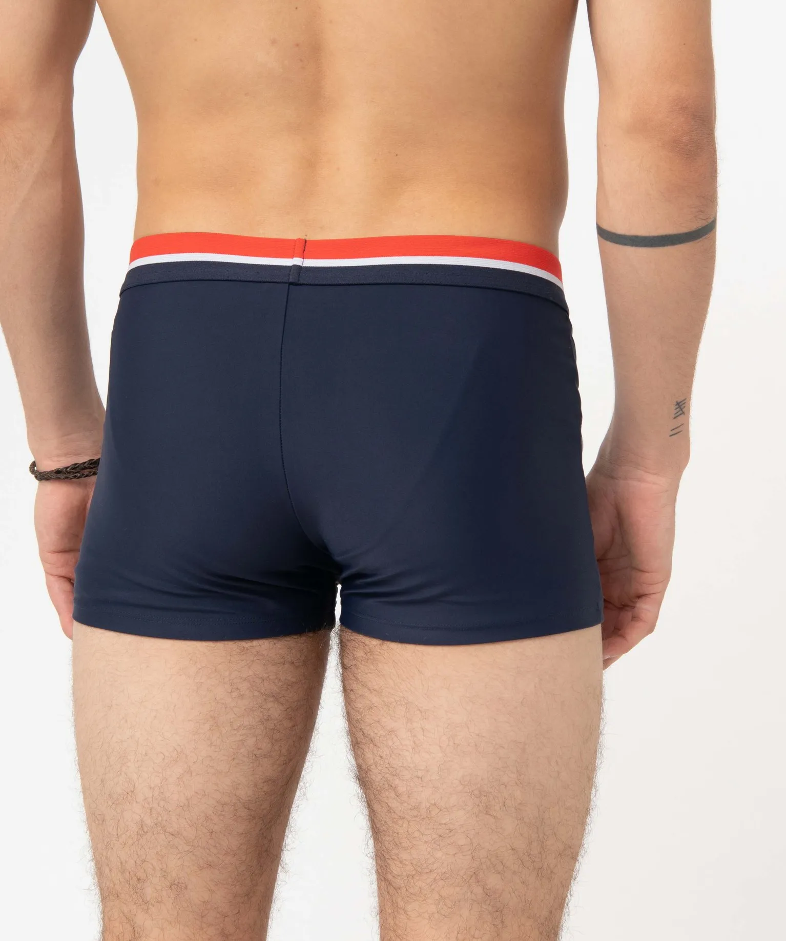 shorty de bain homme avec ceinture tricolore bleu maillots de bain