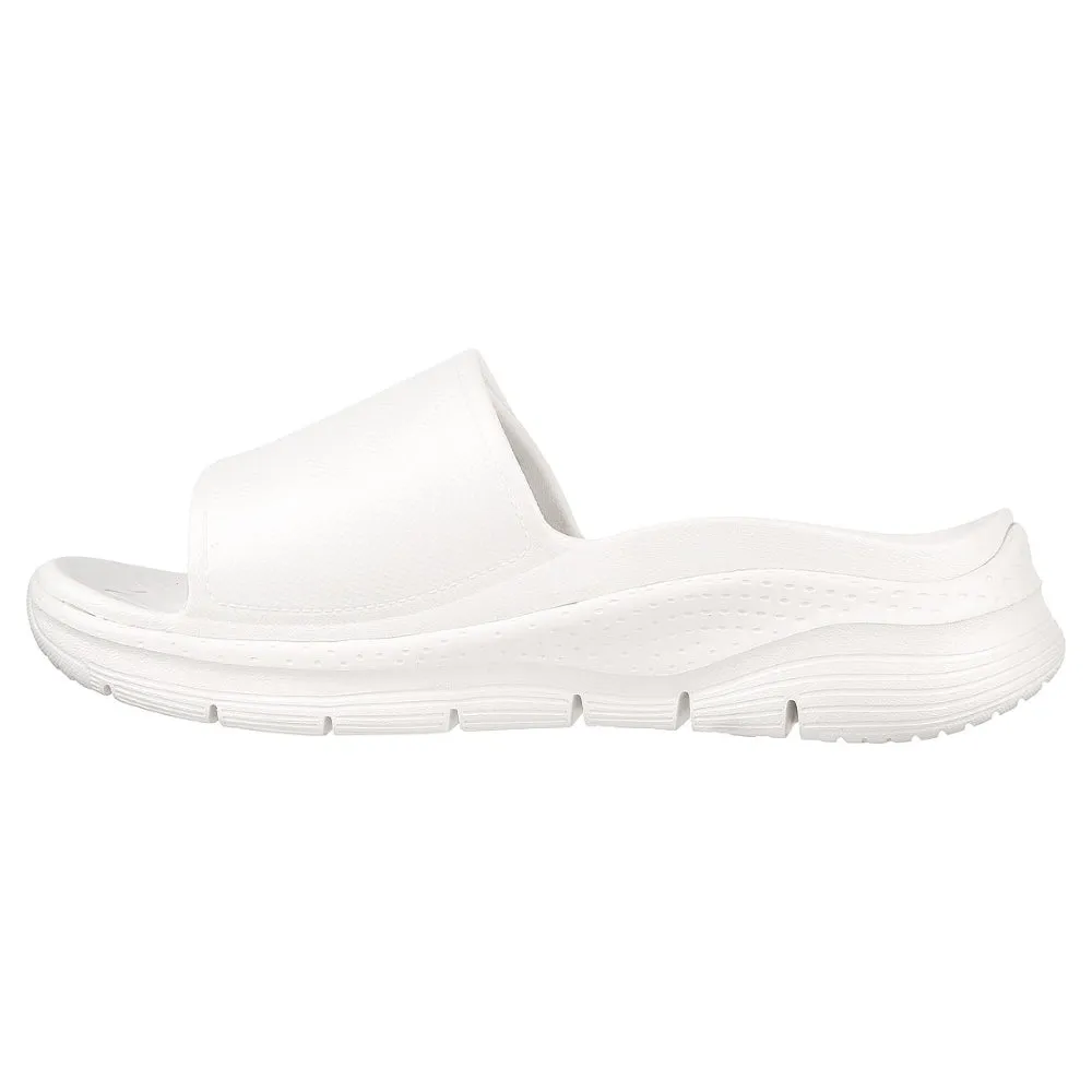 SKECHERS Men's Arch Fit Foamies Fee Slide (White)