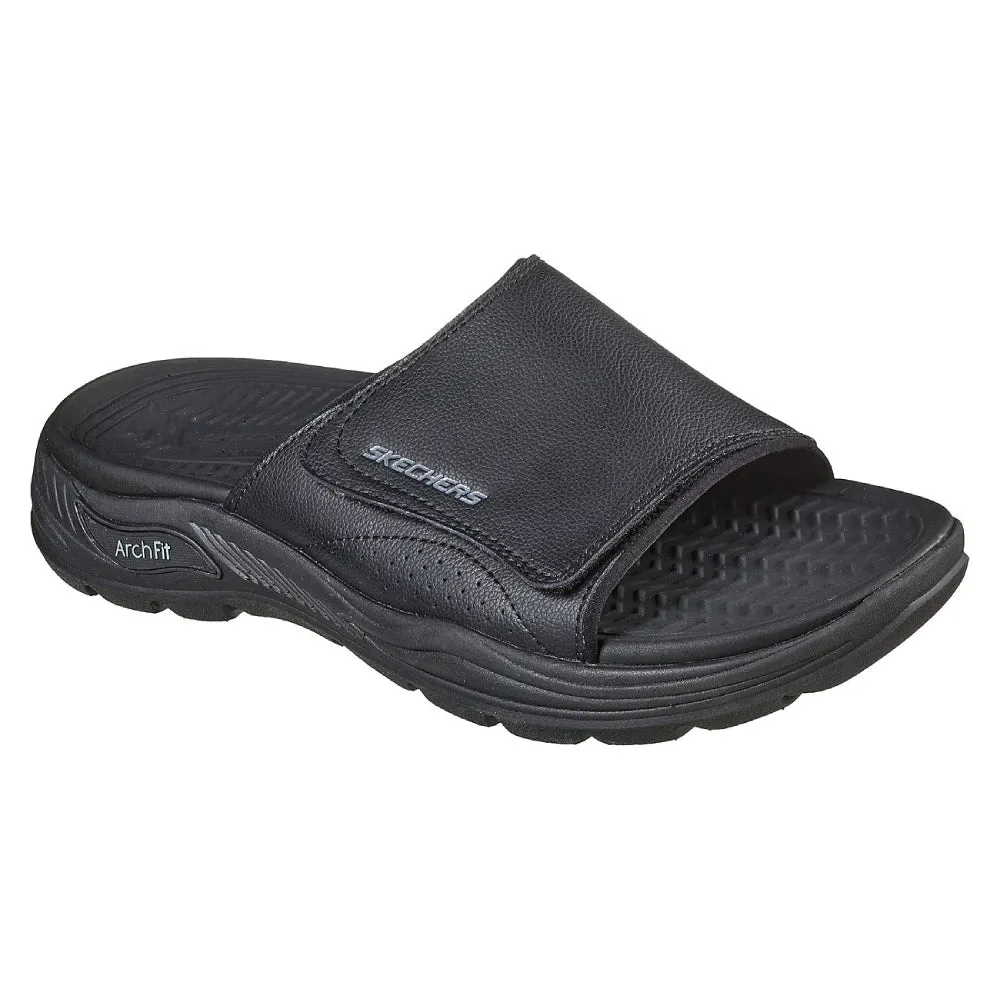 SKECHERS Men's Arch Fit Motley SD-Revelo Sandal (Black)