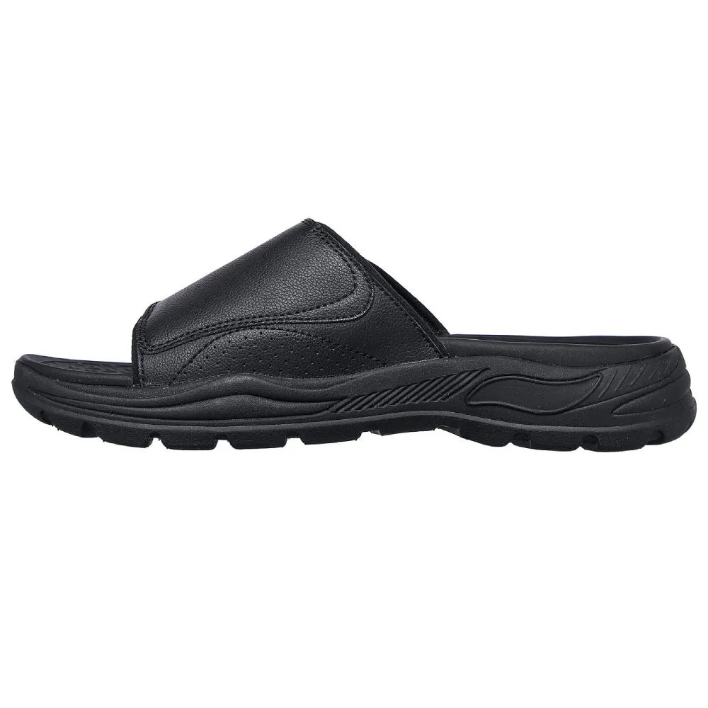 SKECHERS Men's Arch Fit Motley SD-Revelo Sandal (Black)