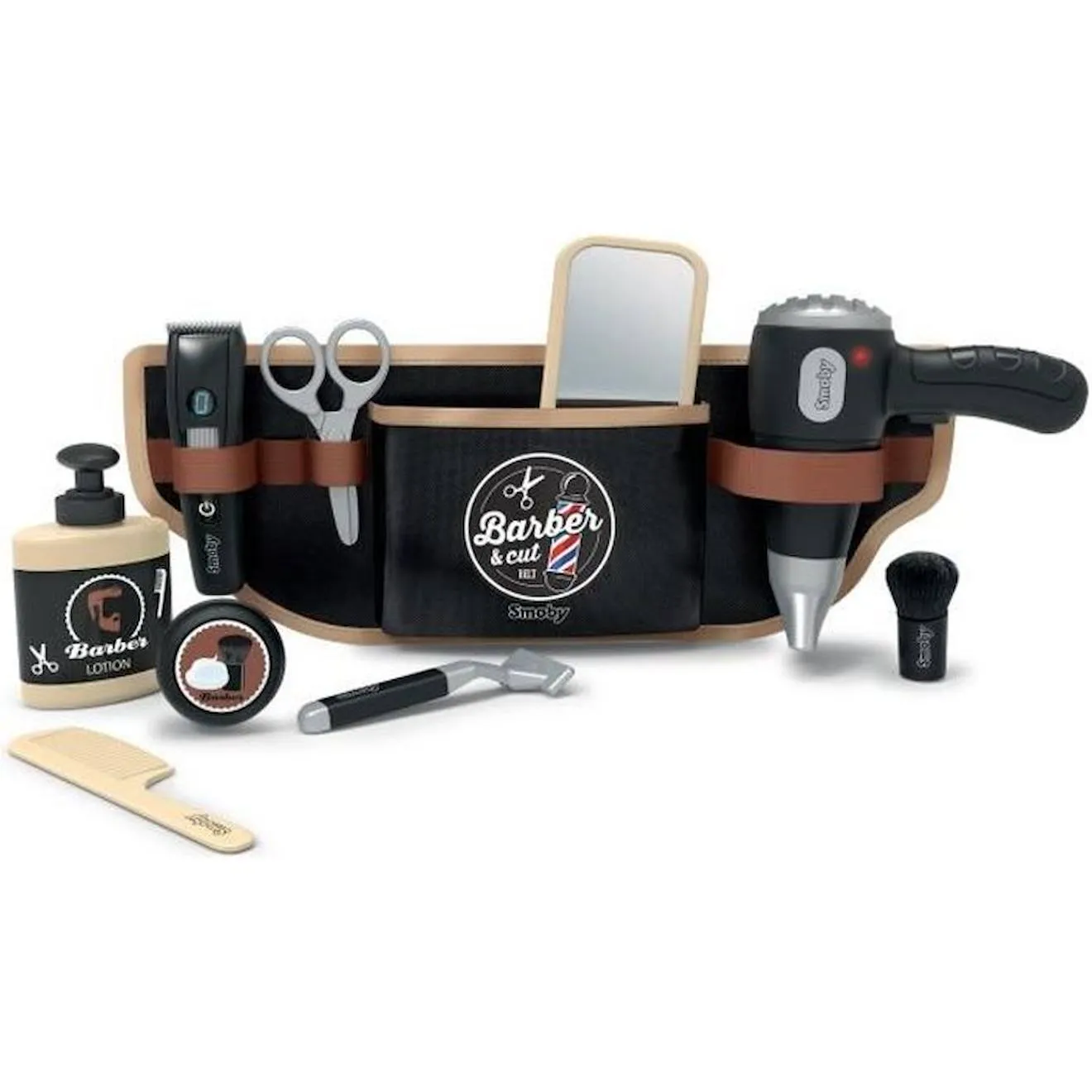 Smoby Barber & cut - Ceinture de barbier coiffeur, réglable - dès 3 ans noir - Smoby