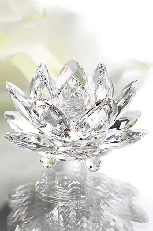 Swarovski Clear Crystal Figurine WATERLILY CANDLE HOLDER Small #11867