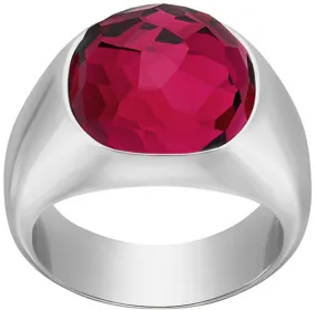 Swarovski Ruby Red Crystal DOT RING Rhodium Plated