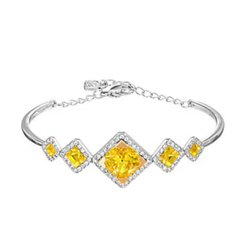 Swarovski Sunflower Aber Crystal CARINA Bangle Rhodium Medium #5133374