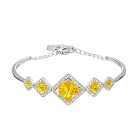 Swarovski Sunflower Aber Crystal CARINA Bangle Rhodium Medium #5133374