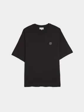 Tonal Fox Head Patch Oversize Tee Shirt, Black