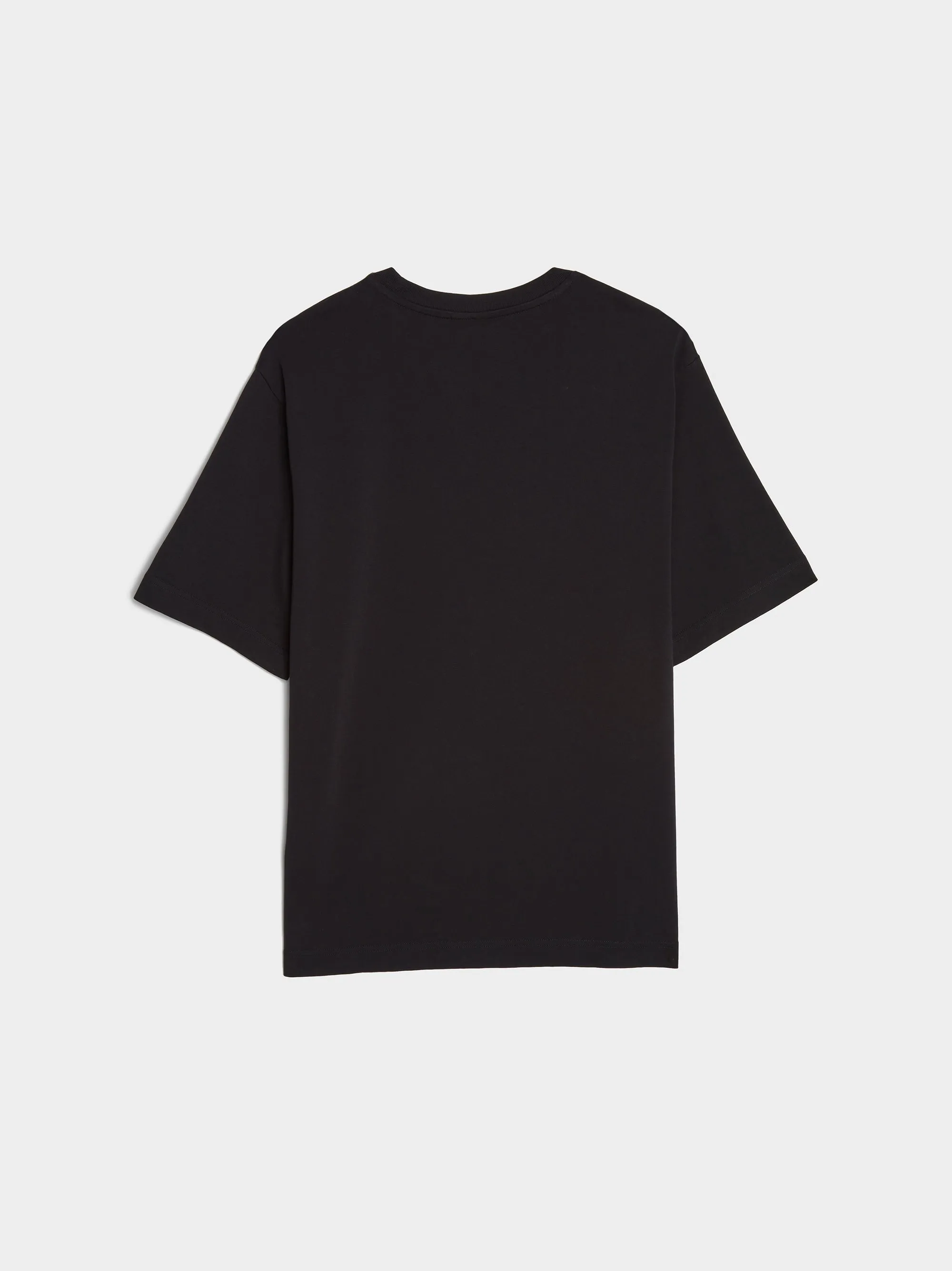 Tonal Fox Head Patch Oversize Tee Shirt, Black