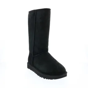 UGG Classic 1016224 Womens Black Suede Slip On Mid Calf Boots