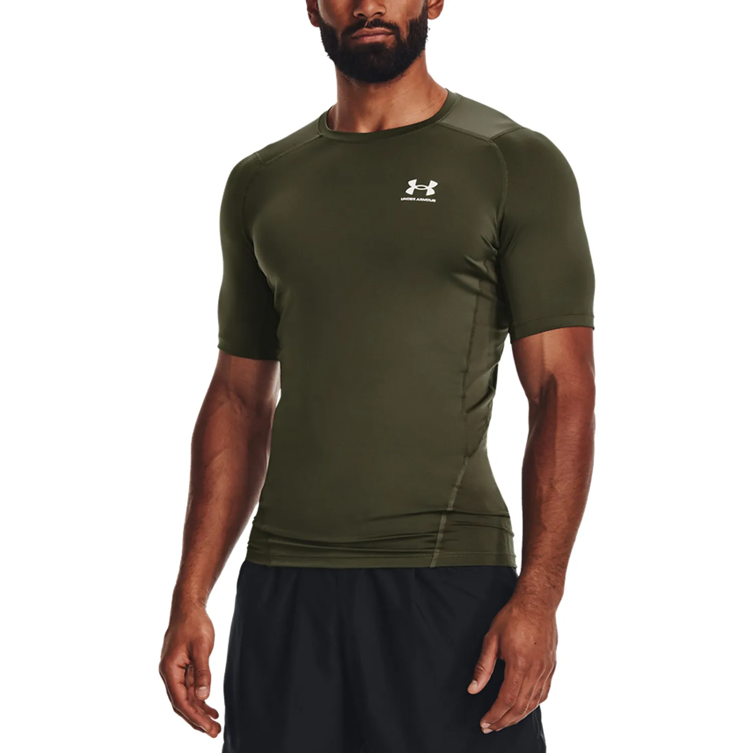 Under Armour HeatGear Compression Logo Maglietta  Marine Od Green/Black