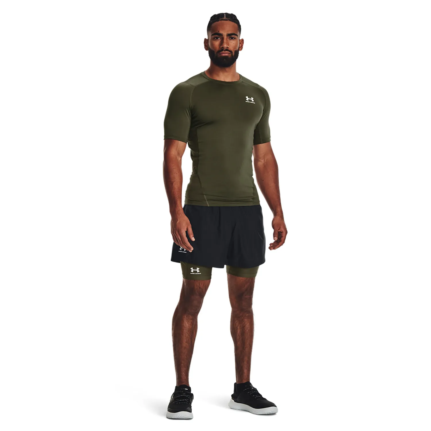 Under Armour HeatGear Compression Logo Maglietta  Marine Od Green/Black