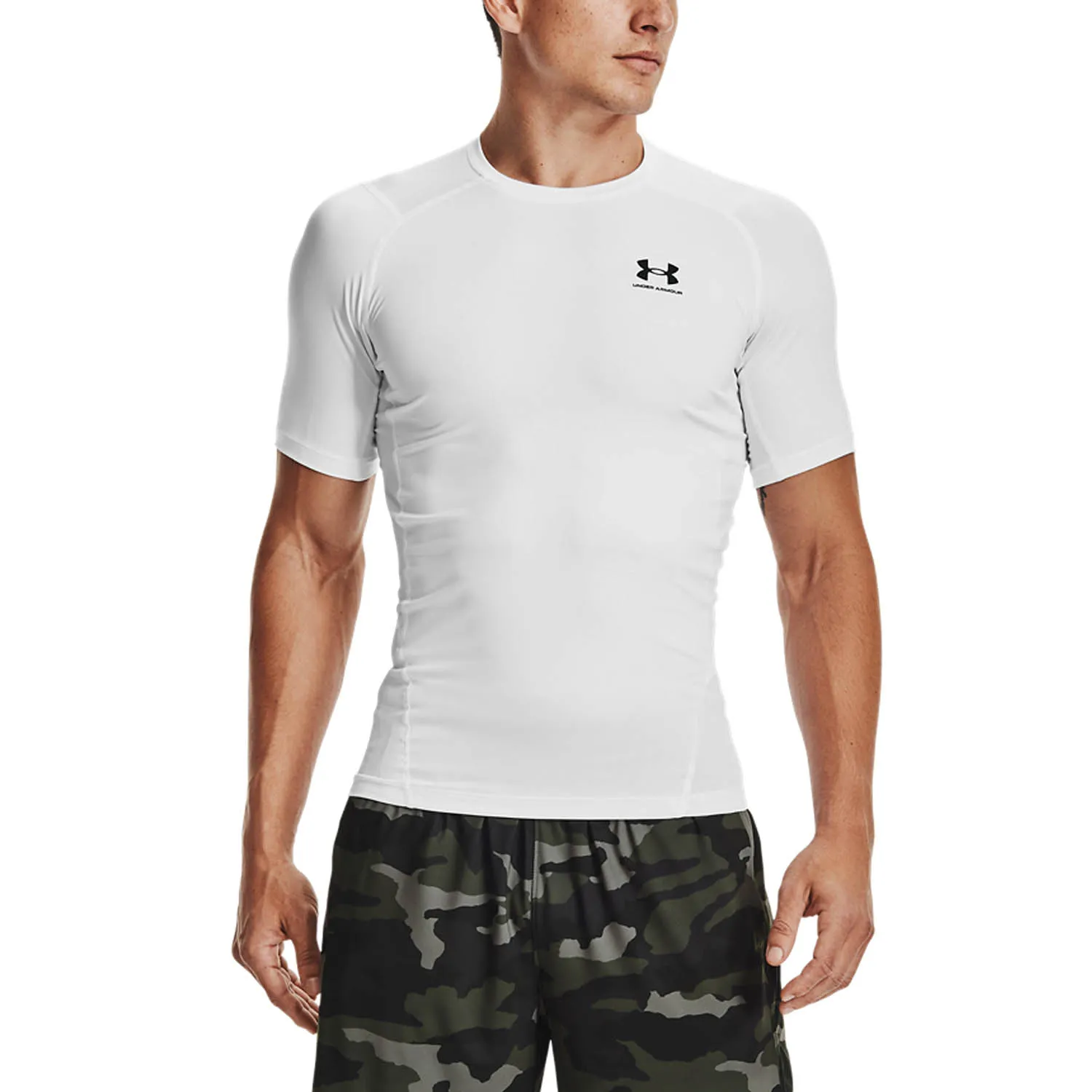 Under Armour HeatGear Compression Logo Maglietta  White/Black