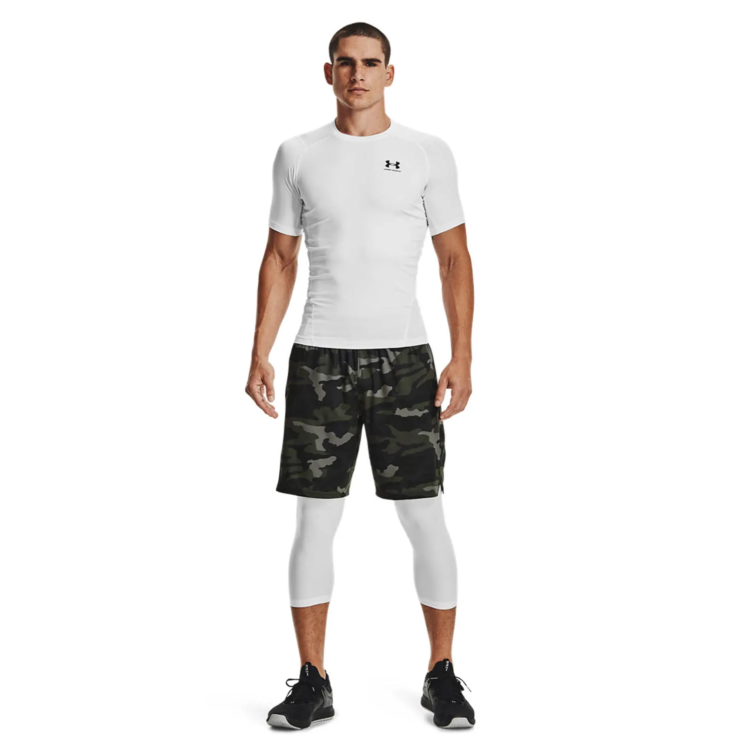 Under Armour HeatGear Compression Logo Maglietta  White/Black