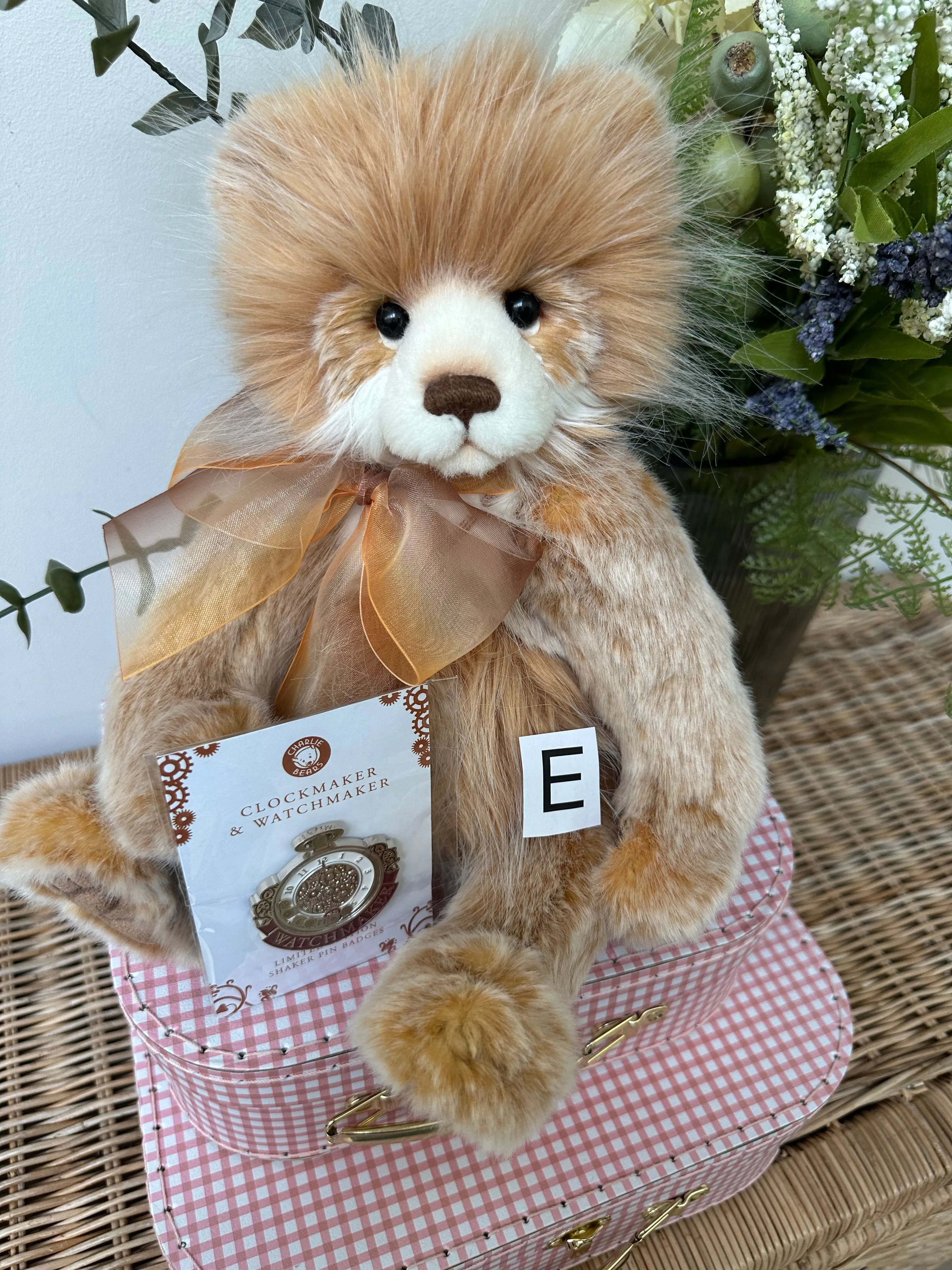 Watchmaker Charlie Bears Cuddle Time Teddy Bear with Bonus Pin Badge