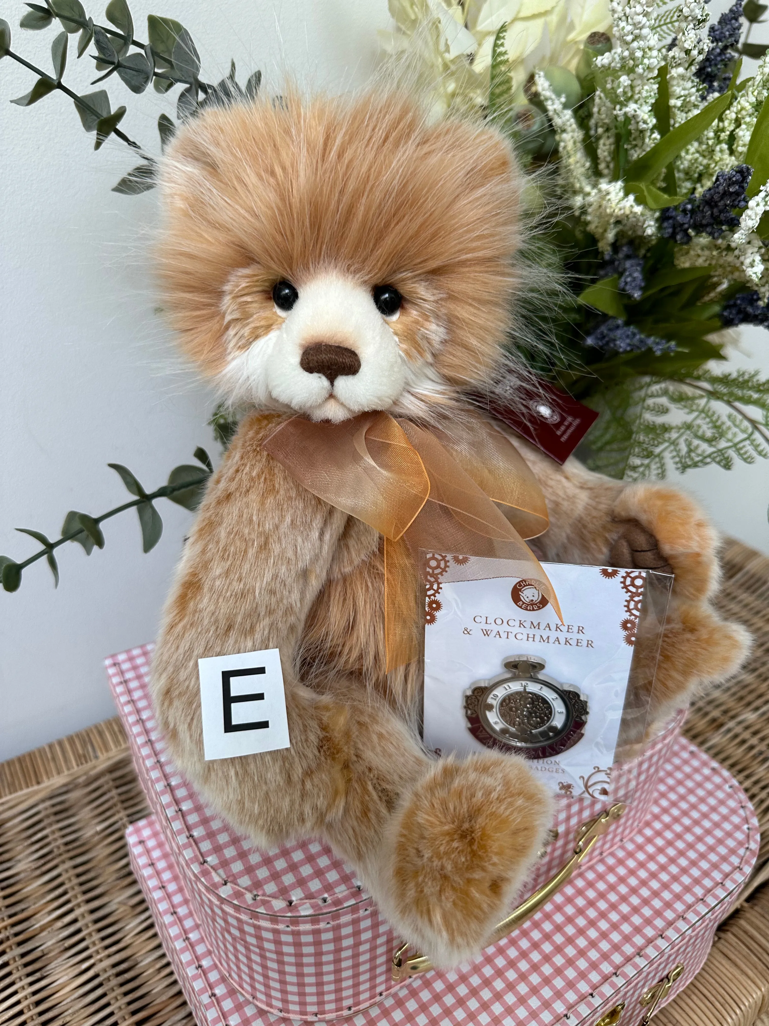 Watchmaker Charlie Bears Cuddle Time Teddy Bear with Bonus Pin Badge