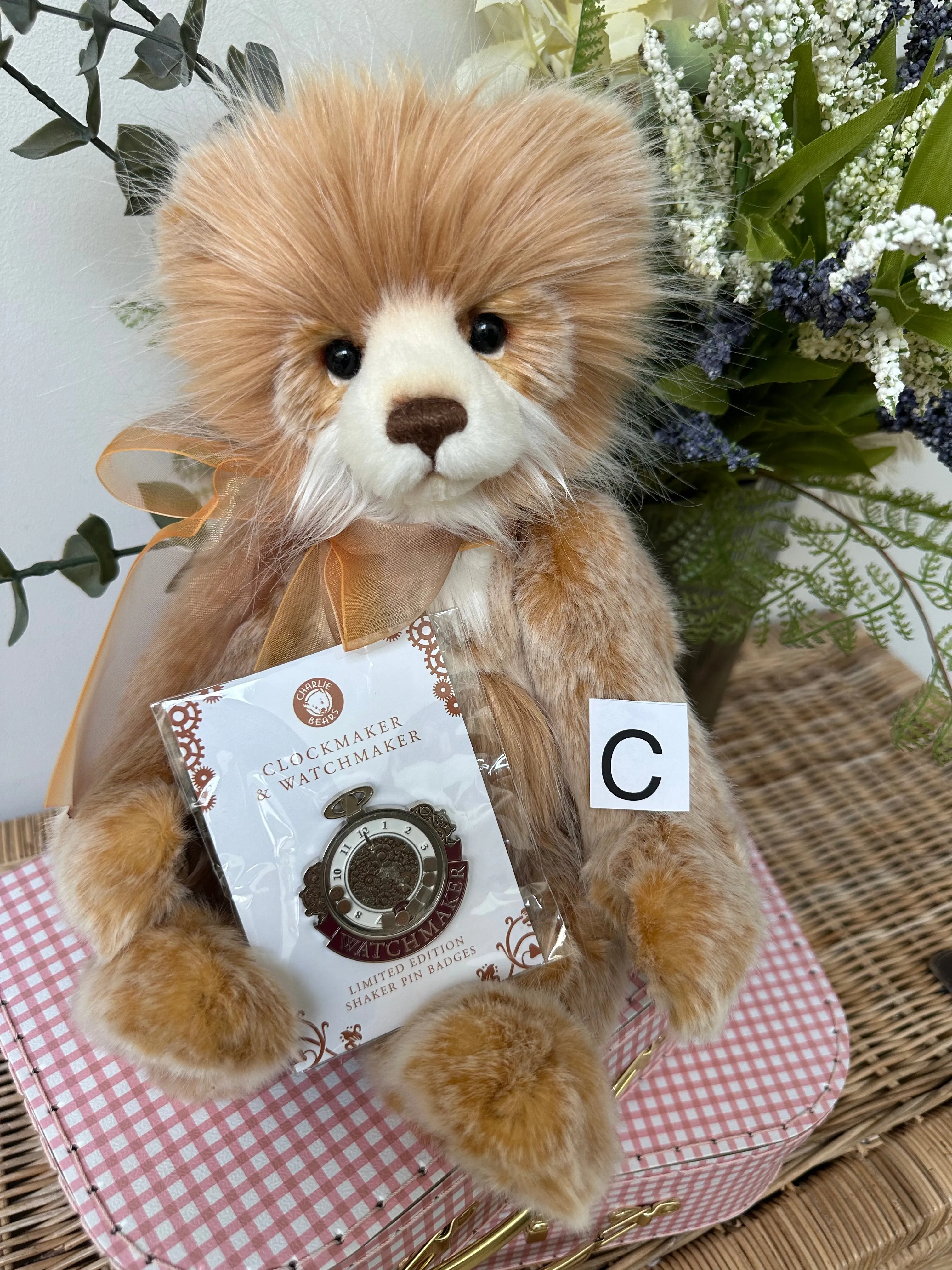 Watchmaker Charlie Bears Cuddle Time Teddy Bear with Bonus Pin Badge